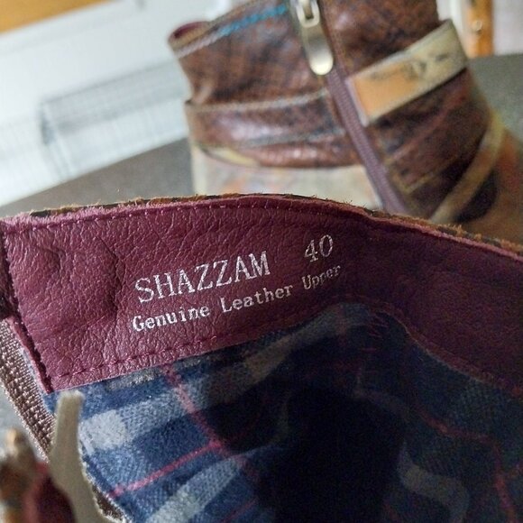 L’Artiste Shazzam Luxurious Green/Brown Leather size 40...9 US - Picture 5 of 6